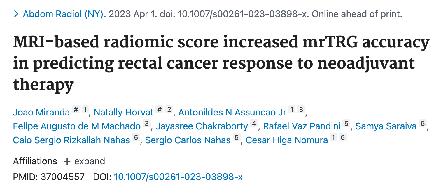 radiomica e cancer de reto